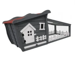 Houten Knaagdier Hok Sophia Grijs 154x54x65cm