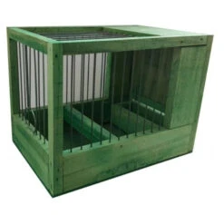 Kleine Behandelde Houten Kooi 21x15.5x14.5cm