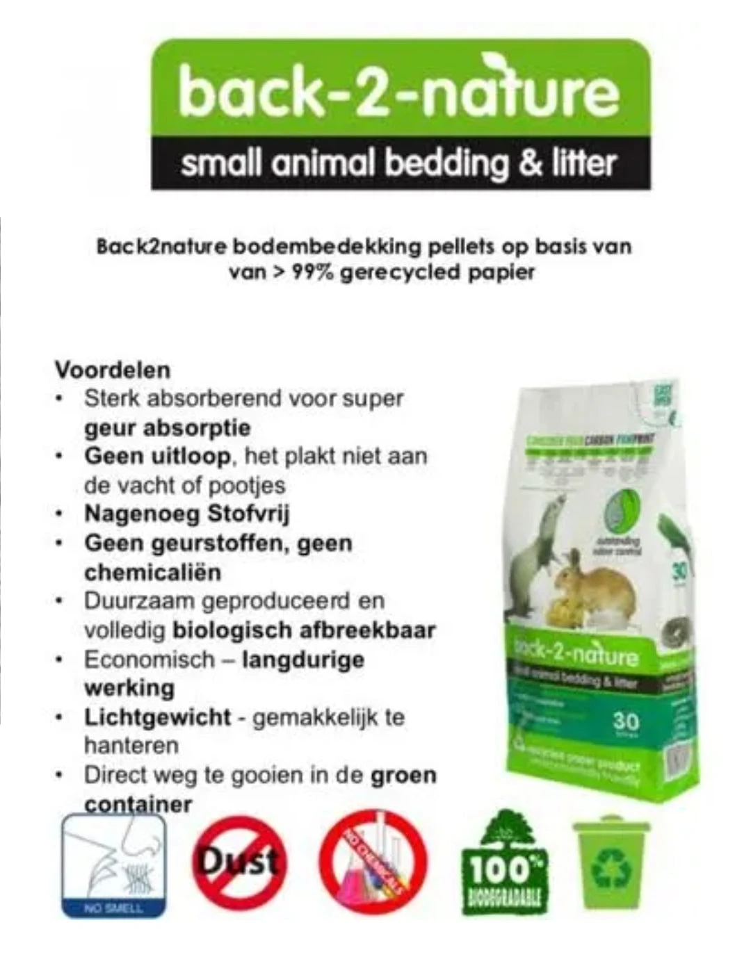 Back-2-Nature Bedding & Litter - Bodembedekking10L 3 Back-2-Nature Bedding & Litter - Bodembedekking10L - Afbeelding 3