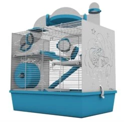 De Smurfen Knaagdierenverblijf Blauw 50x33x44,5cm